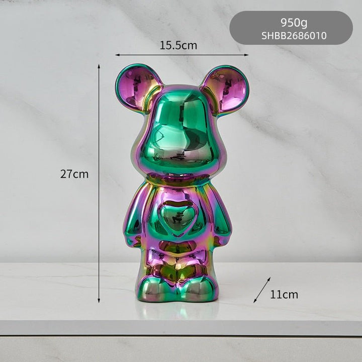 Skanto | Fargerik Keramikk Bjørn Skulptur og Statue Sparegris Skrivebords Ornament