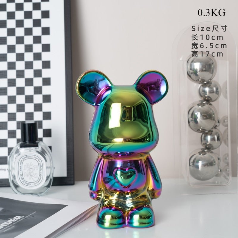 Skanto | Fargerik Keramikk Bjørn Skulptur og Statue Sparegris Skrivebords Ornament