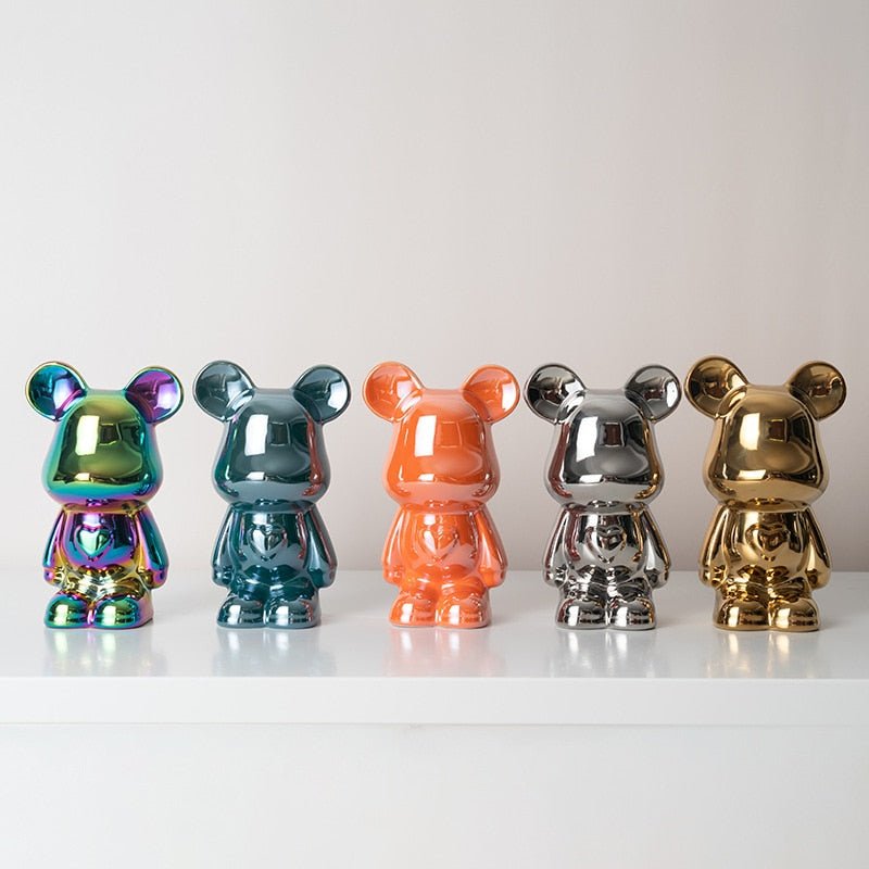 Skanto | Fargerik Keramikk Bjørn Skulptur og Statue Sparegris Skrivebords Ornament