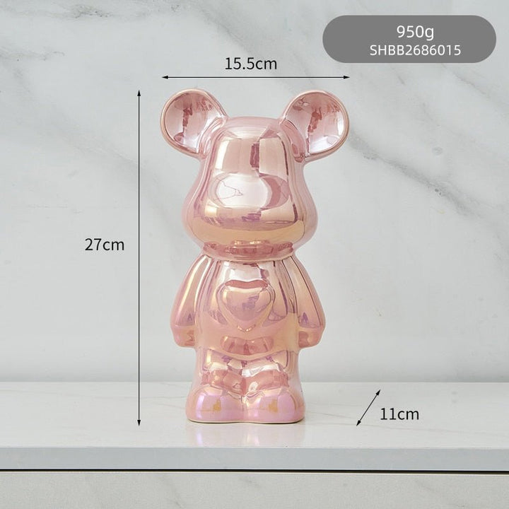 Skanto | Fargerik Keramikk Bjørn Skulptur og Statue Sparegris Skrivebords Ornament