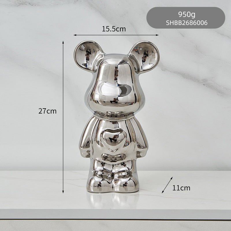 Skanto | Fargerik Keramikk Bjørn Skulptur og Statue Sparegris Skrivebords Ornament
