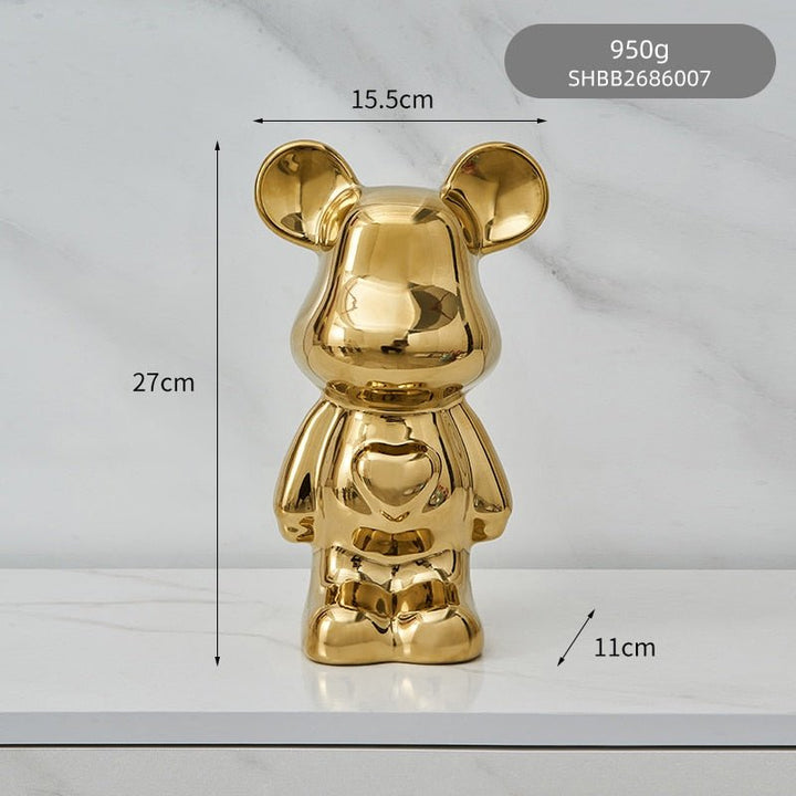 Skanto | Fargerik Keramikk Bjørn Skulptur og Statue Sparegris Skrivebords Ornament