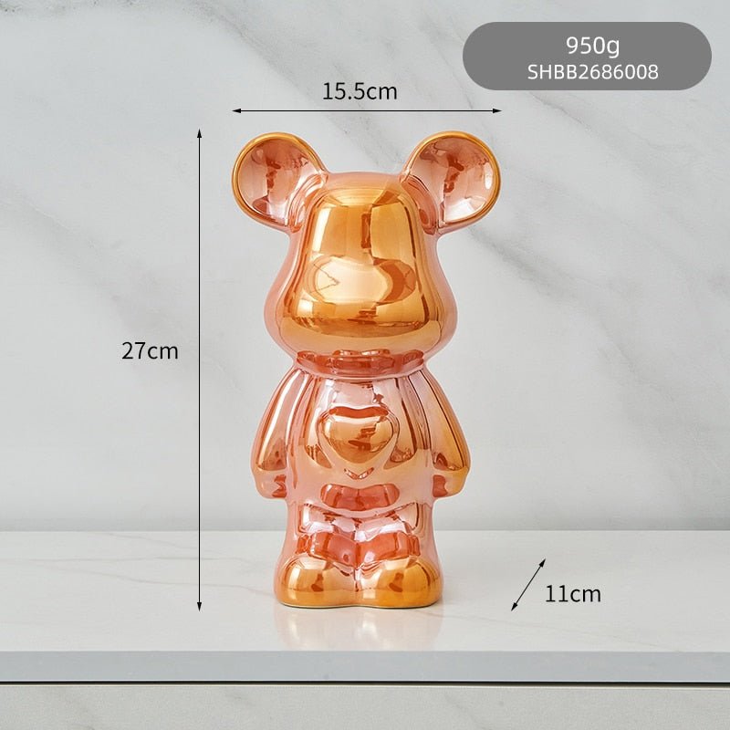 Skanto | Fargerik Keramikk Bjørn Skulptur og Statue Sparegris Skrivebords Ornament