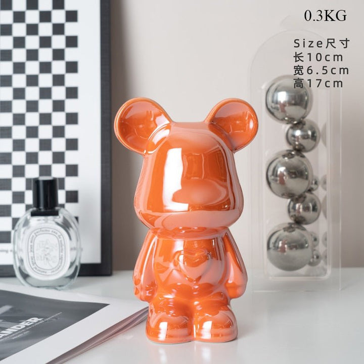 Skanto | Fargerik Keramikk Bjørn Skulptur og Statue Sparegris Skrivebords Ornament