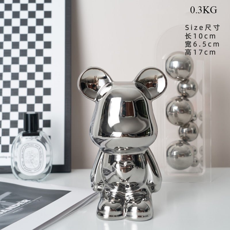 Skanto | Fargerik Keramikk Bjørn Skulptur og Statue Sparegris Skrivebords Ornament