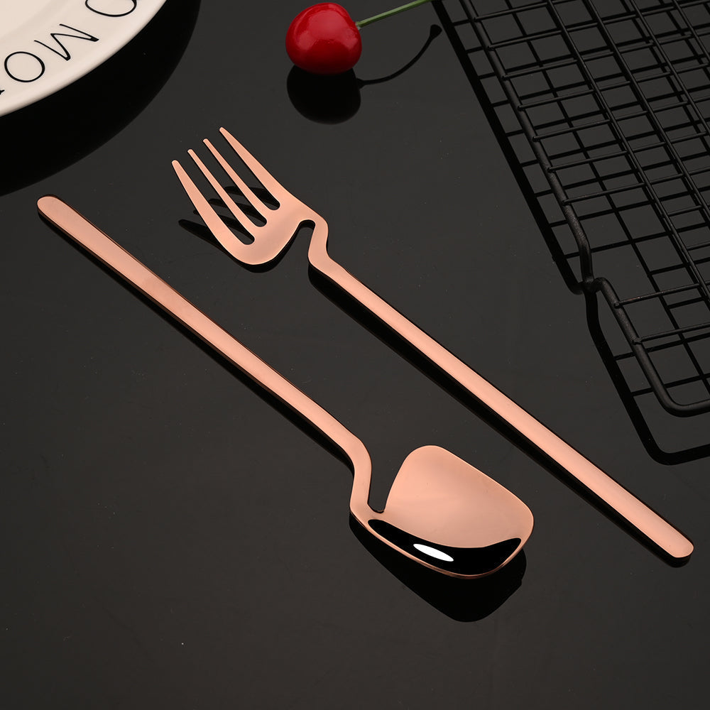 Fargerik bestikk sett kniv gaffel teskje middag servise | Skanto