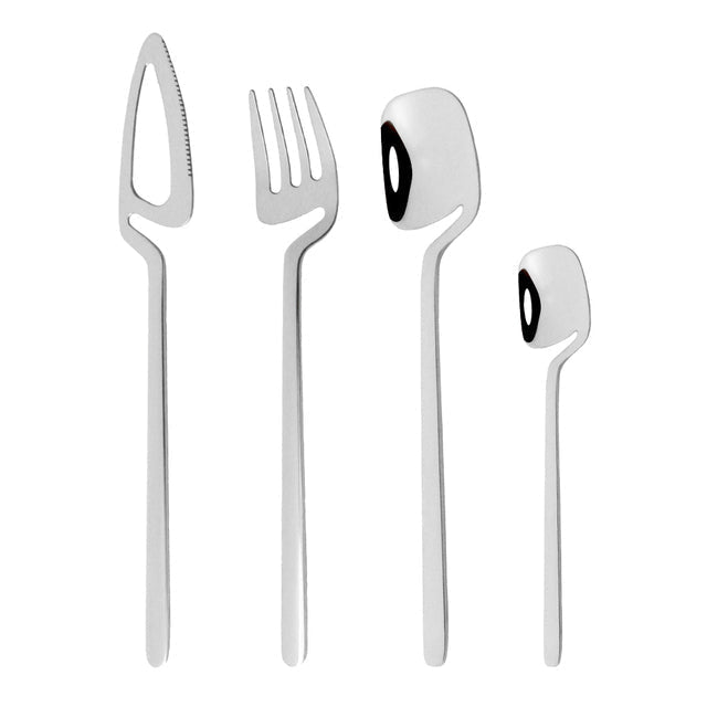 Fargerik bestikk sett kniv gaffel teskje middag servise | Skanto