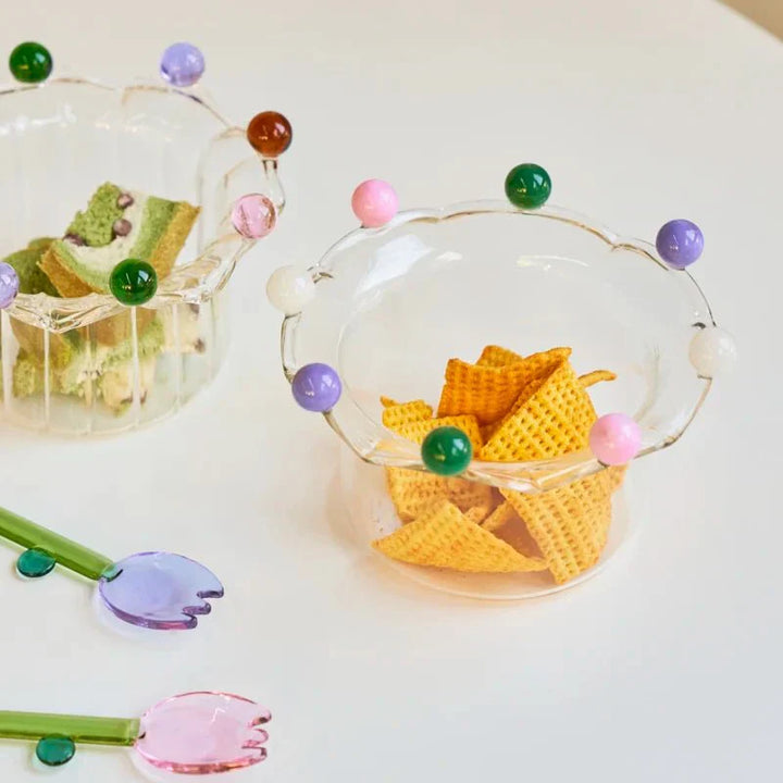 Fargerik Kroneformet Dessertskål - Miljøvennlig Glassdesign | Skanto