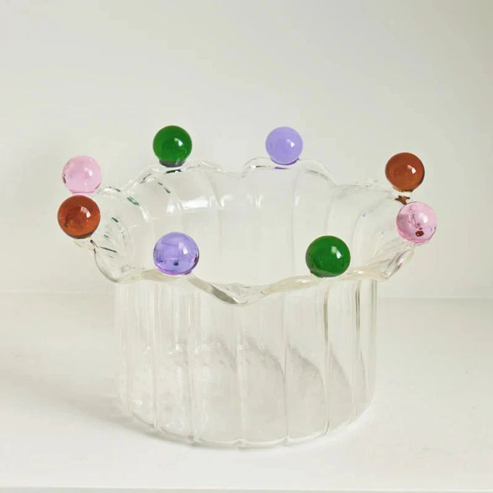 Fargerik Kroneformet Dessertskål - Miljøvennlig Glassdesign | Skanto