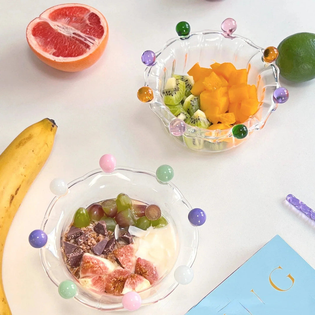 Fargerik Kroneformet Dessertskål - Miljøvennlig Glassdesign | Skanto