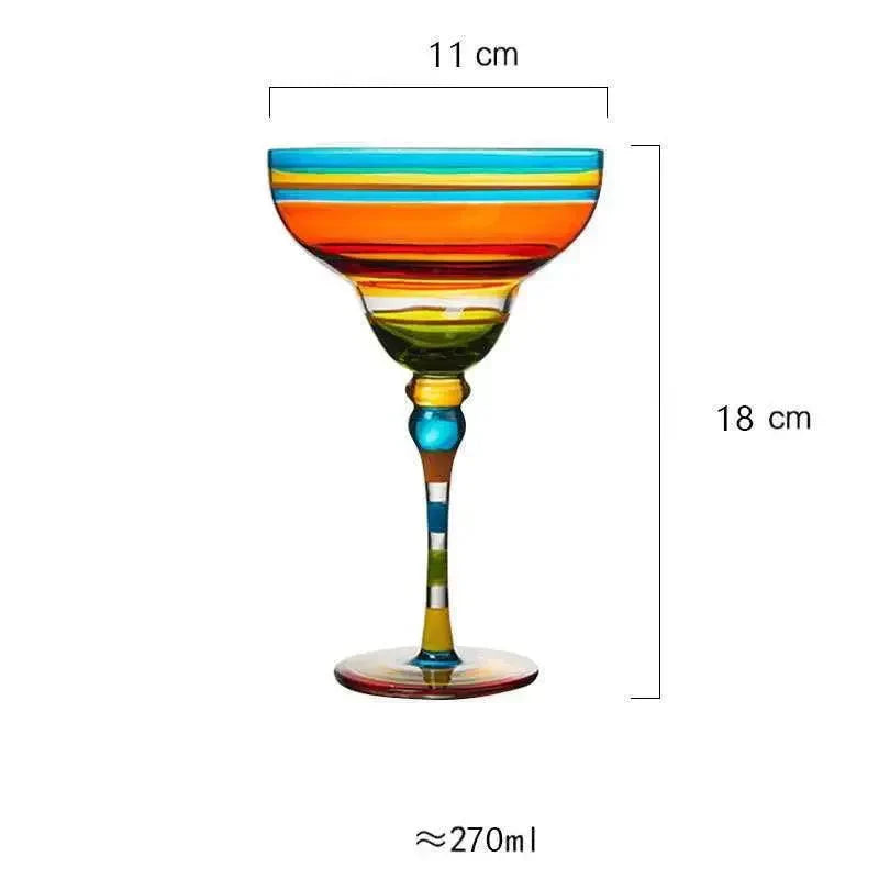 Fargerikt Margarita-cocktailglass