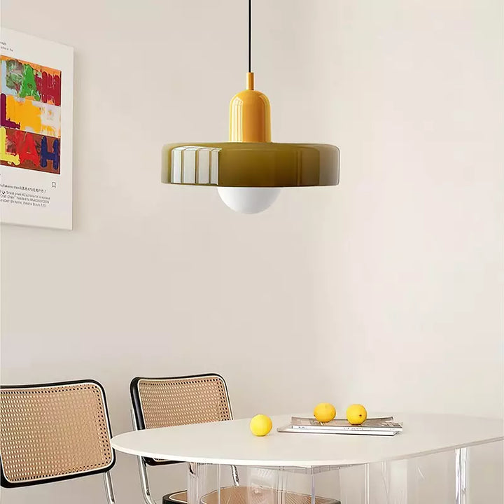 Skanto | Fargerik Pendellampe i Bauhaus Stil - StiloGlas
