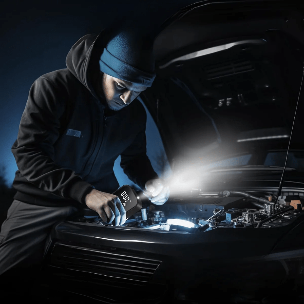 Norvo | KOMPAKT ELEKTRISK LUFTPUMPE – Bærbar oppblåser for dekk, baller og madrasser