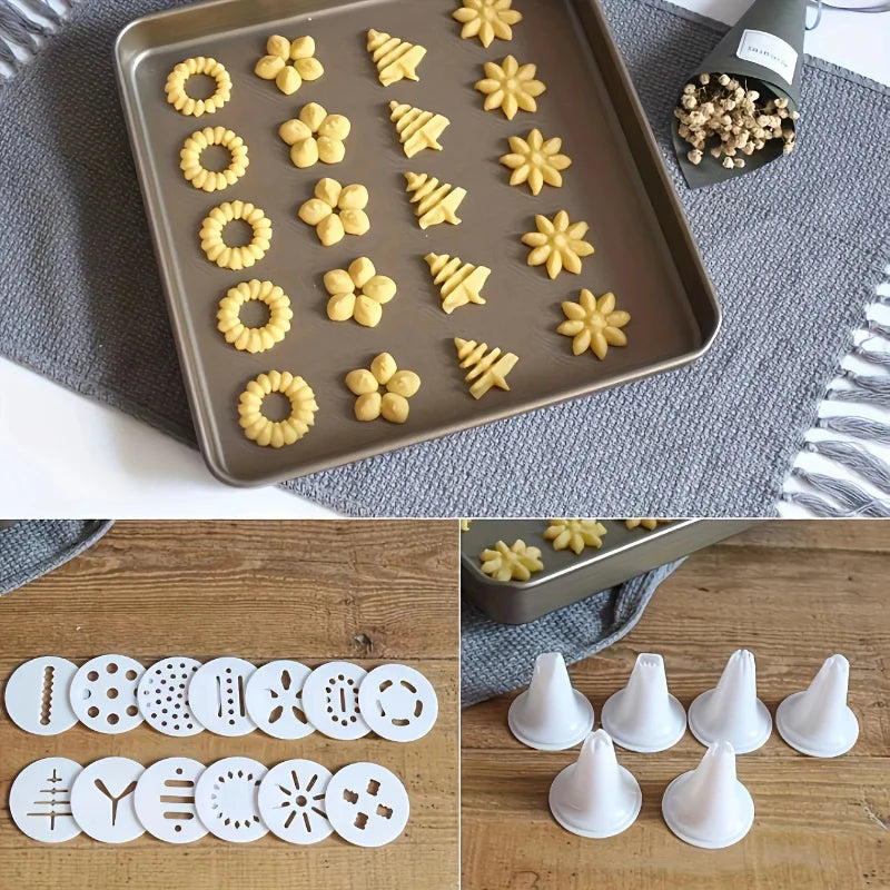 Cookie Press Gun med tilbehør for små småkaker og kjekssett | Skanto
