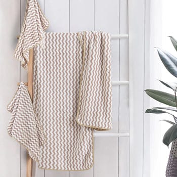 Skanto | Elysoria Coral Weave Håndklær | Faste, slitesterke håndklær med maksimal absorpsjon og hurtig tørking