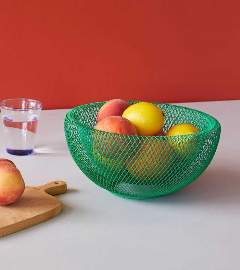 Skanto | Stålmesh Fruktkurv med Ventilasjon for Fersk Oppbevaring