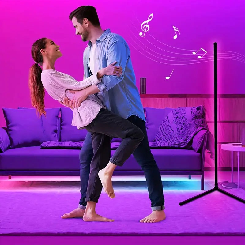 Norvo | Smart LED Fargeendrende Hjørne Gulvlampe med Fjernkontroll