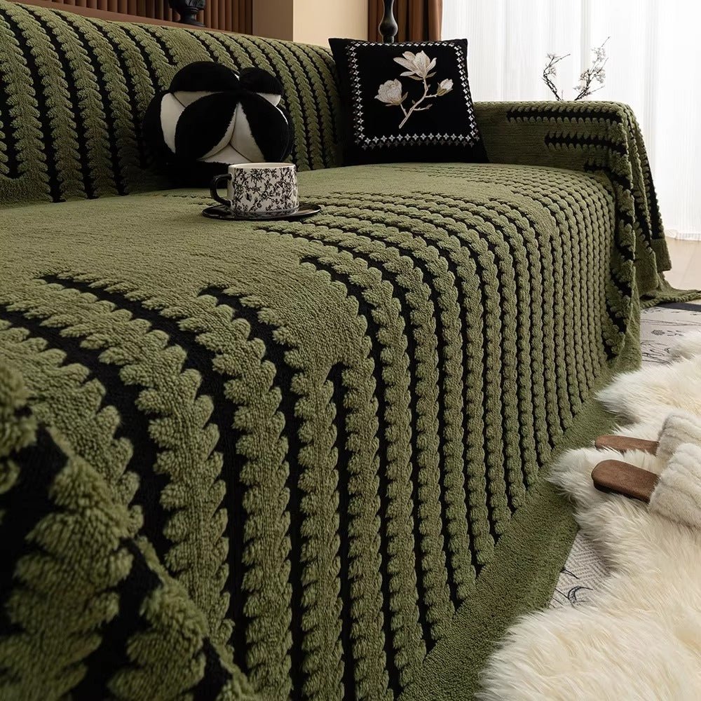 Skanto | CouchGuard – Plysj sofa dekke med skridsikker bakside