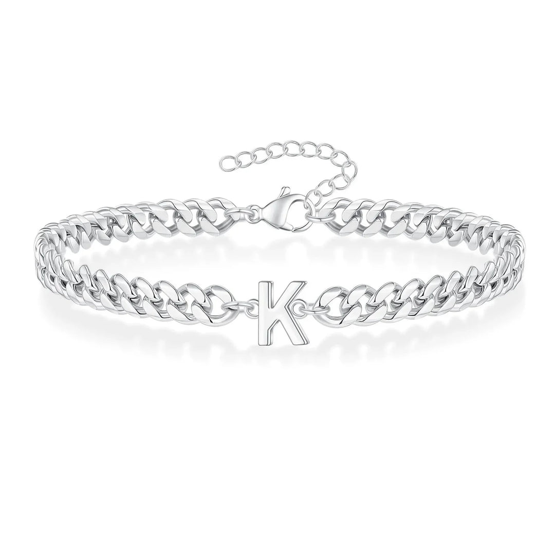 Skanto | Par Bokstav Initial Cuban Armbånd