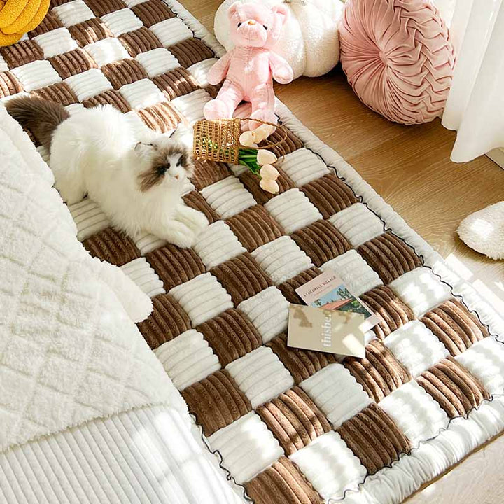 Skanto | HOMECUDDLE Teppet – Myk Chenille Kjæledyrteppe med Stil & Møbelbeskyttelse