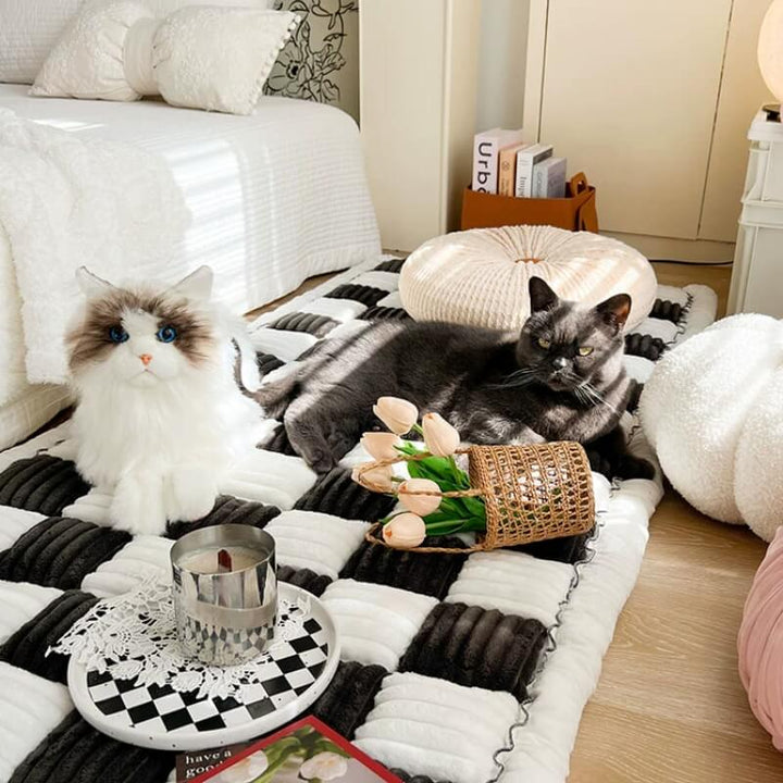 Skanto | HOMECUDDLE Teppet – Myk Chenille Kjæledyrteppe med Stil & Møbelbeskyttelse