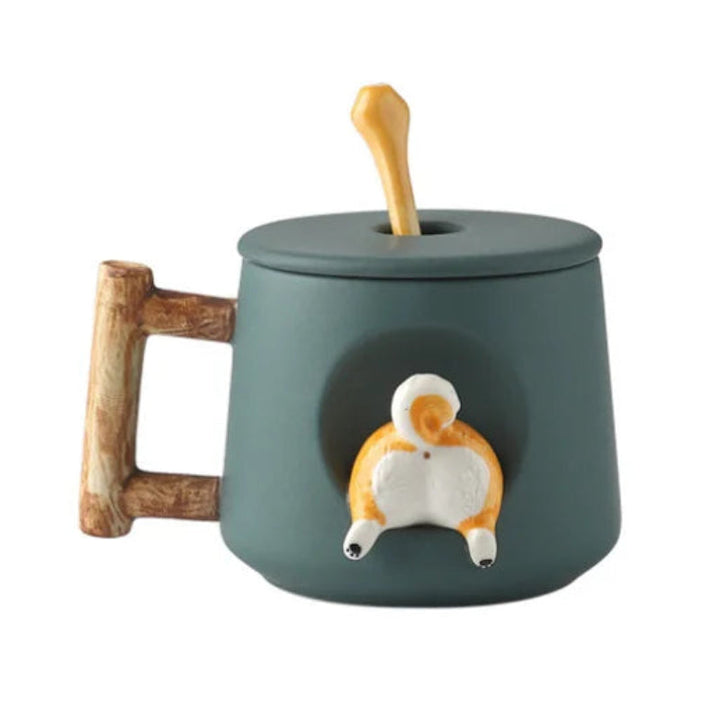 Kreativ Tegneserie Kaffe- og Te-Kopp Søt 3D Keramisk Kaffe-Krus | Skanto