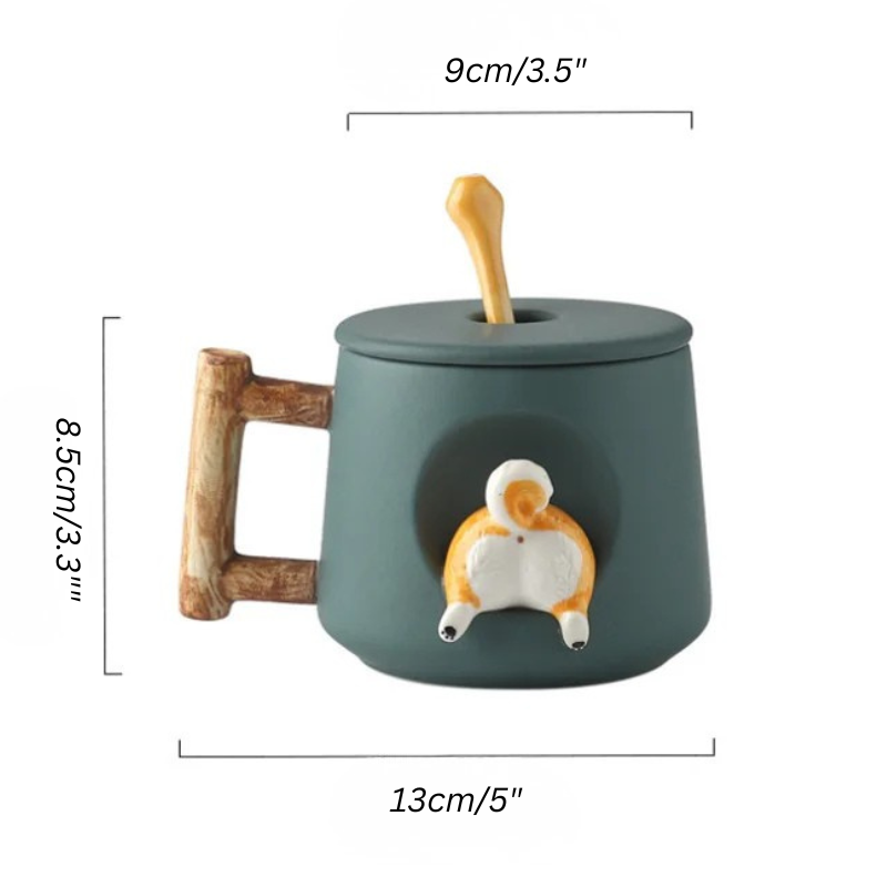 Kreativ Tegneserie Kaffe- og Te-Kopp Søt 3D Keramisk Kaffe-Krus | Skanto