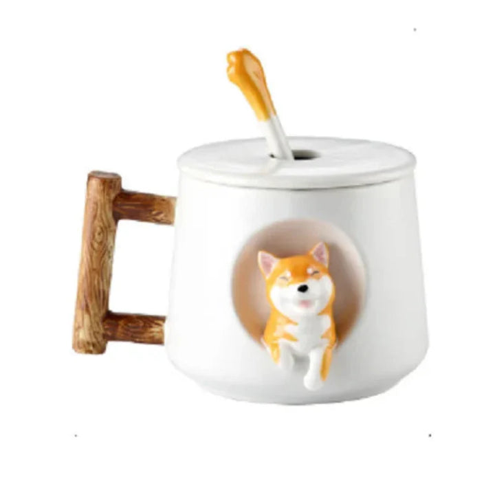 Kreativ Tegneserie Kaffe- og Te-Kopp Søt 3D Keramisk Kaffe-Krus | Skanto