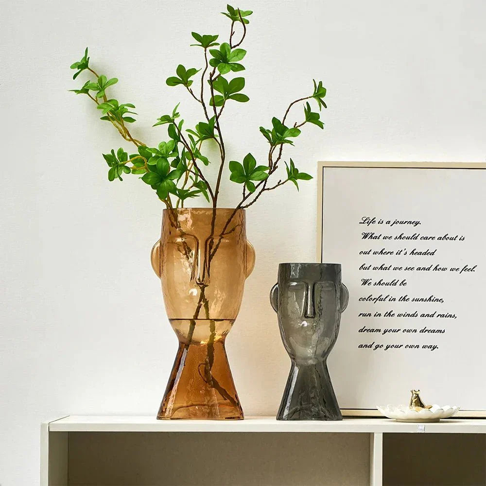 Kreativ Glass Hodeform Dekorativ Vase for Moderne Dekor | Skanto