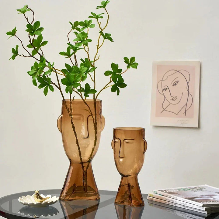 Kreativ Glass Hodeform Dekorativ Vase for Moderne Dekor | Skanto