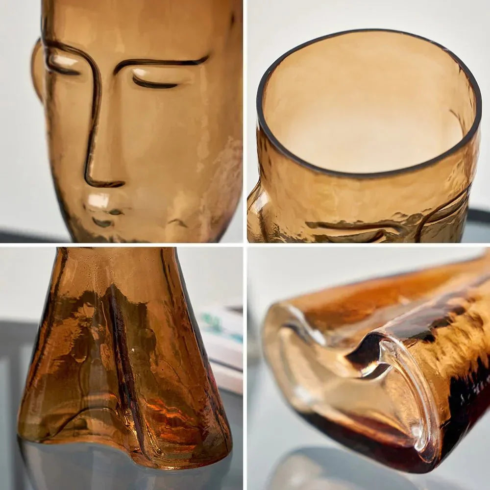 Kreativ Glass Hodeform Dekorativ Vase for Moderne Dekor | Skanto