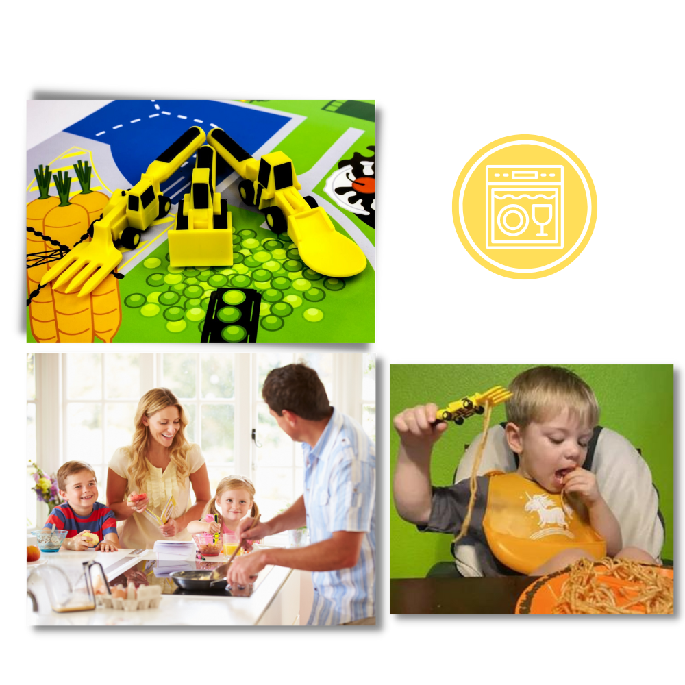 Kreativt og konstruktivt sett med tallerkener og bestikk