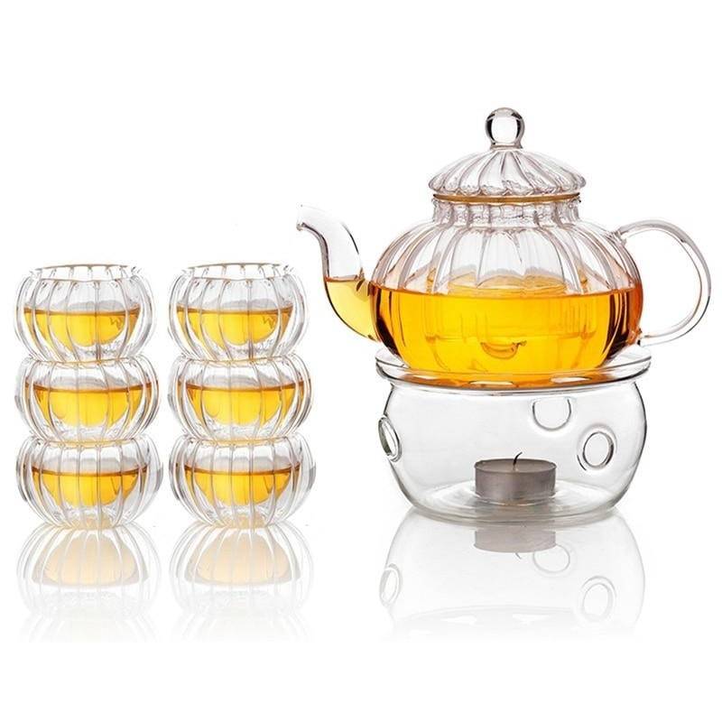 Skanto | Krystallklar Glass Tekanne Sett