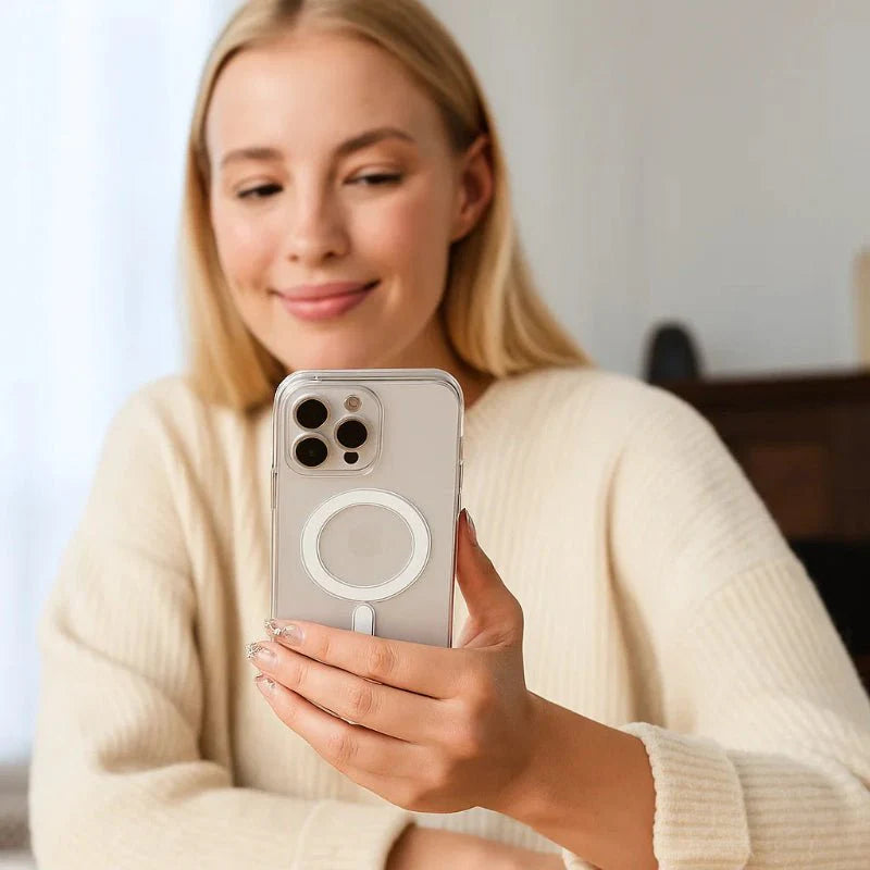 Skanto | CrystalMag – Klar MagSafe-kompatibel deksel for iPhone 11-17-serien
