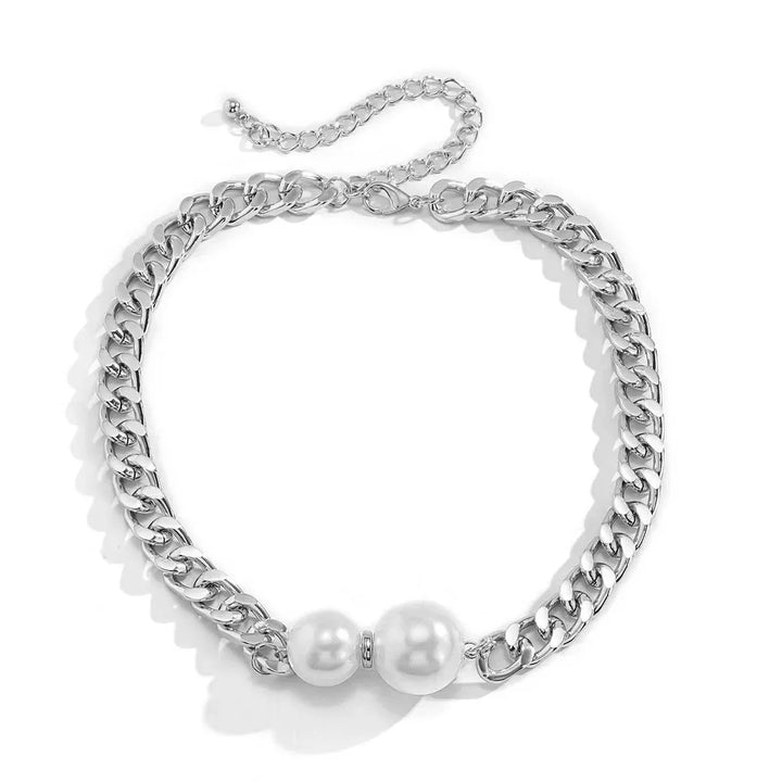 Skanto | Cuban Link Chain Pearl Ends Necklace