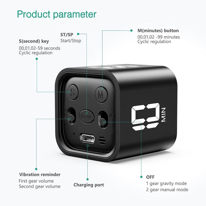 Skanto | Smart Cube Timer med tyngdekraftsensor og LED-skjerm