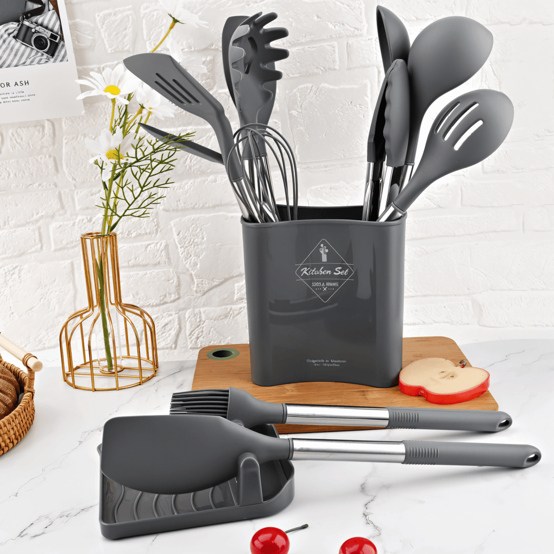 Skanto | MEALMAKER SET – 12-delt silikon kjøkkenverktøy samling for non-stick matlaging