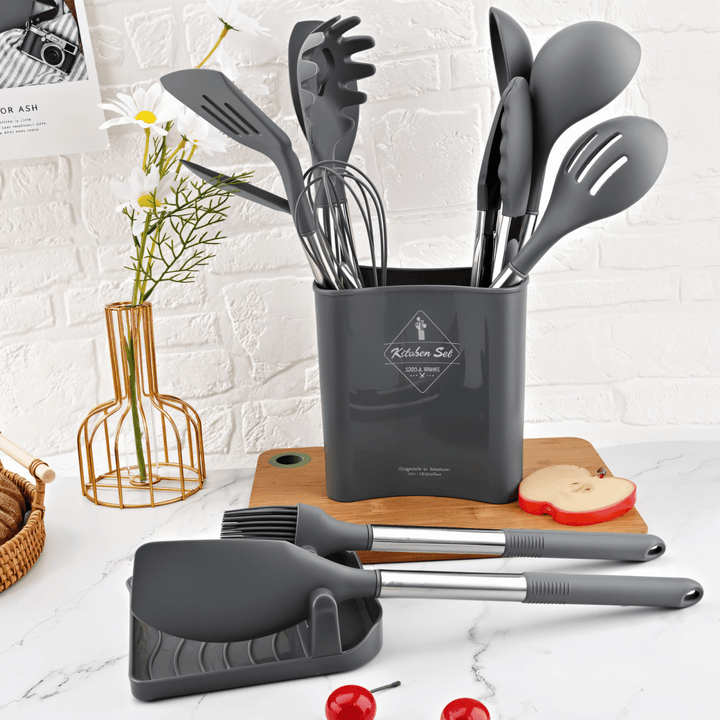 Skanto | MEALMAKER SET – 12-delt silikon kjøkkenverktøy samling for non-stick matlaging