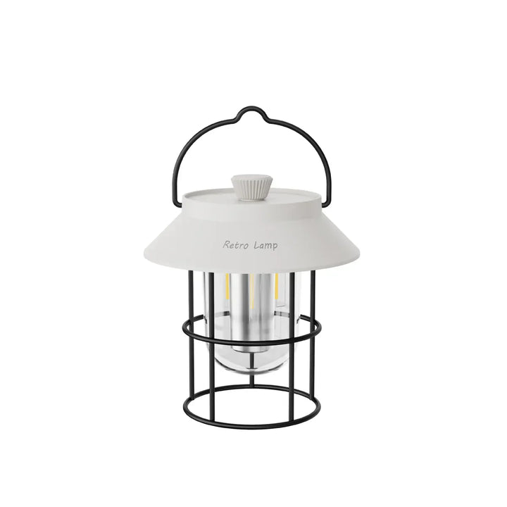 Skanto | LED Camping Lantern i Retro Design – Bærbar Lampe for Innendørs og Utendørs