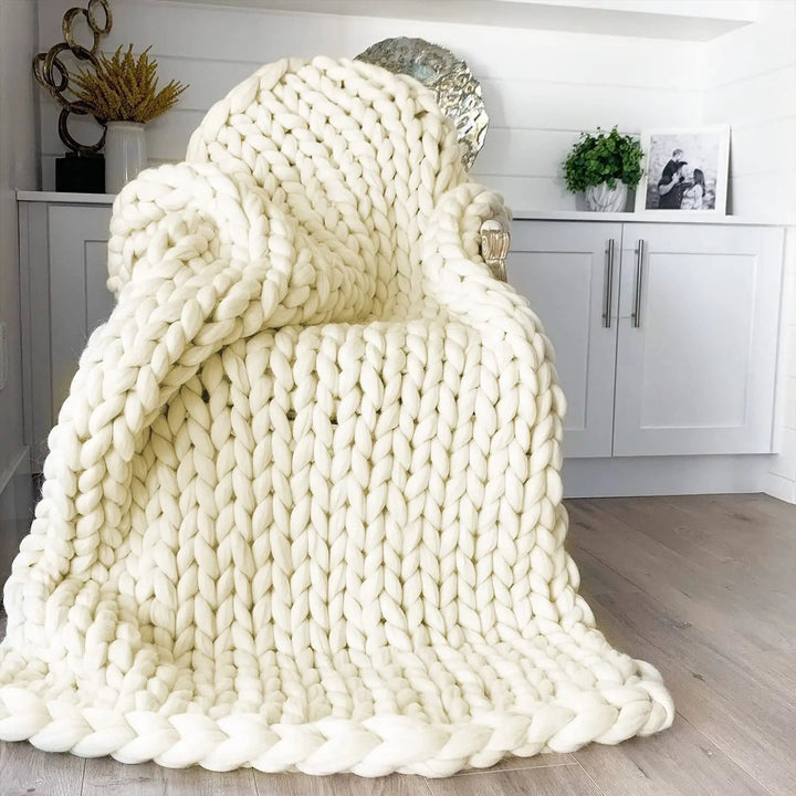 Skanto | Tykk Linje Sofa Strikket Teppe