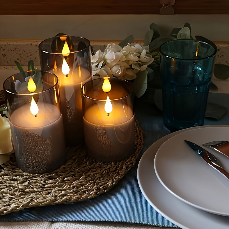 FlameFree LED Stearinlys Sett – Stilfull Ambient Belysning for Innendørs og Utendørs Skanto