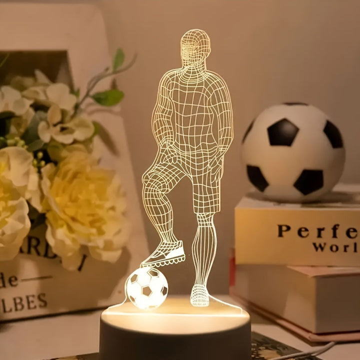 SportGlow - LED Bordlampe med 3D Fotball Design Skanto