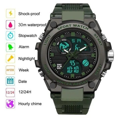 Skanto | Sporty Dual-Display Mode Multifunctional Waterproof Luminous Men's Wristwatch