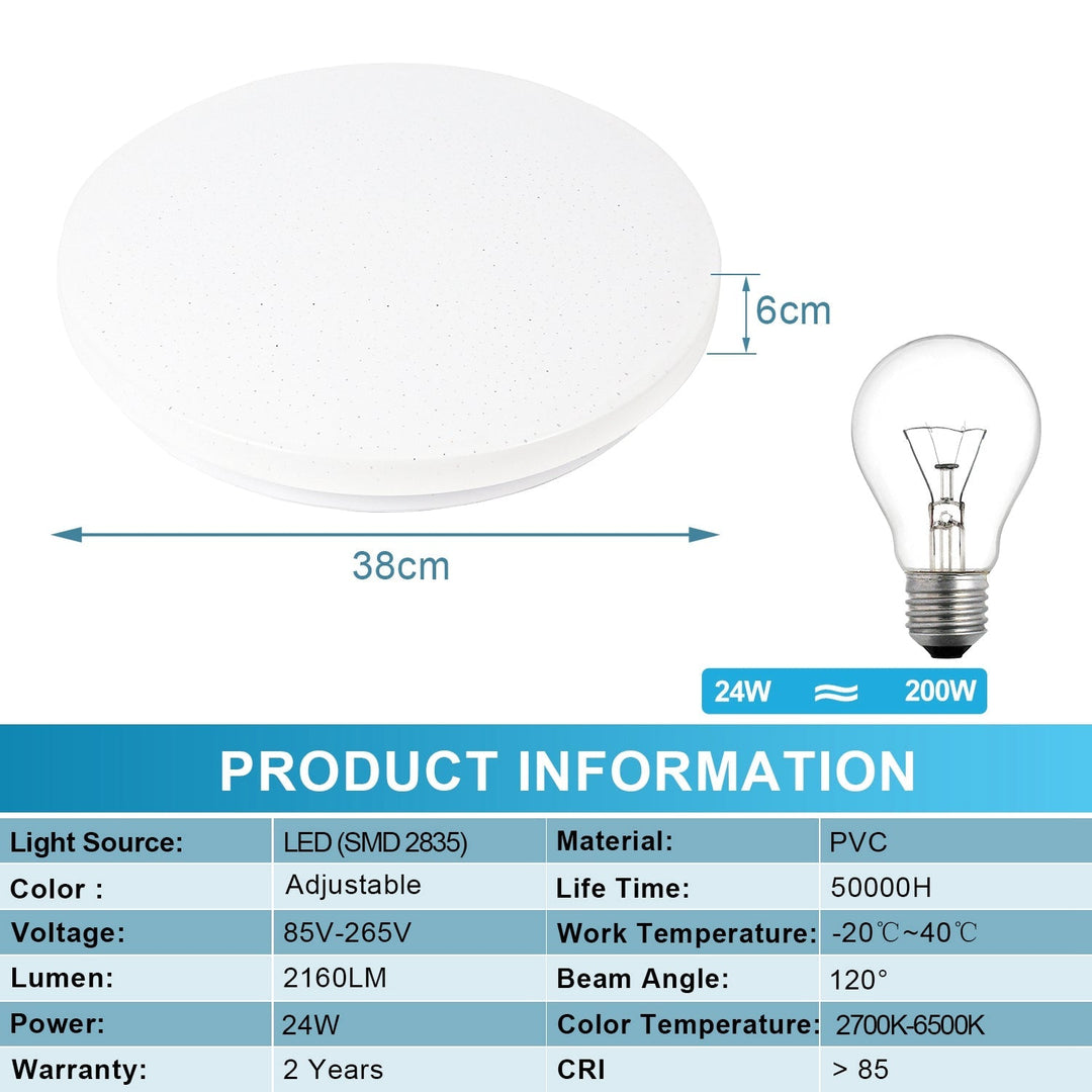 24W LED taklampe dimbar med stjernehimmeleffekt | Skanto