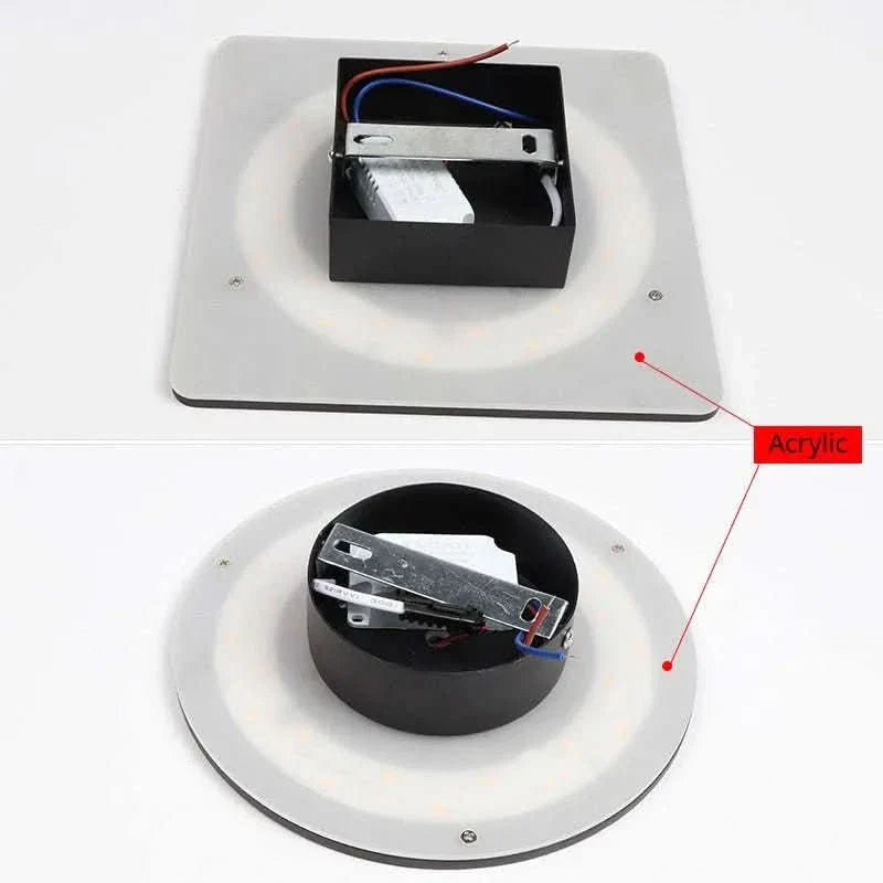Skanto | Minimalist LED vegglampe i rund eller kvadratisk, IP65