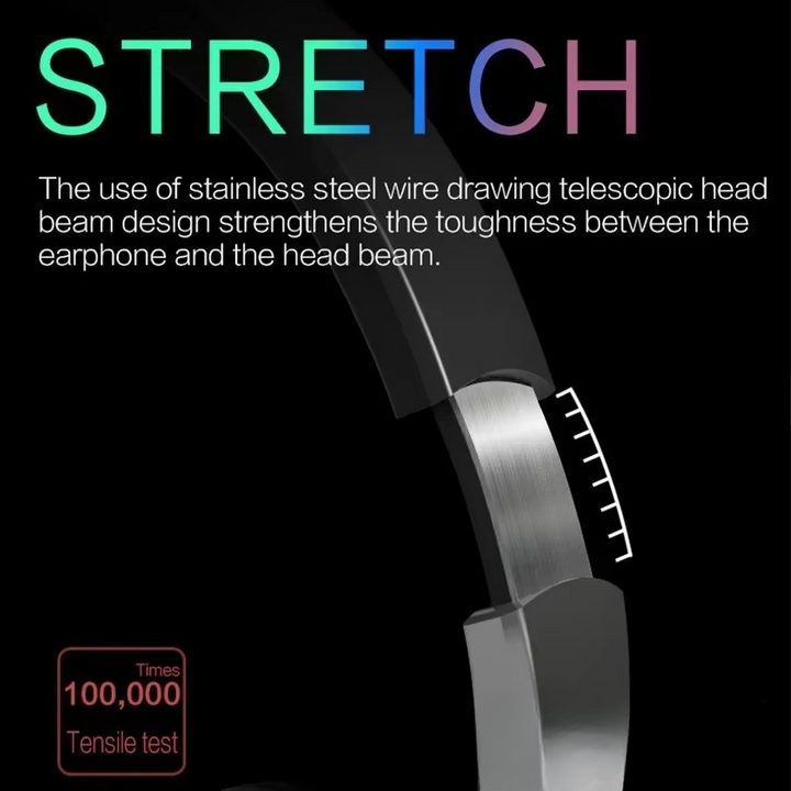 Skanto | Sammenleggbar Bluetooth 5.1 Trådløs Stereo Hodetelefon med Mikrofon for Mobil og Nettbrett