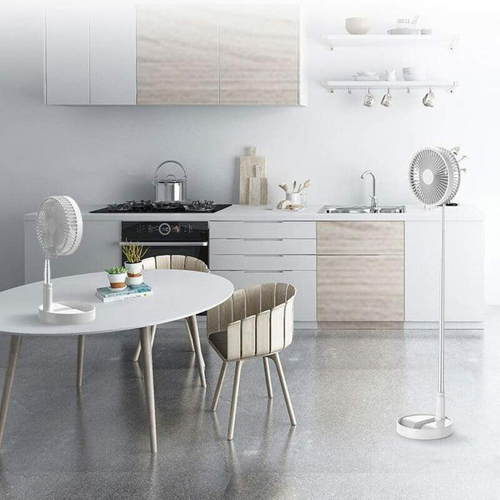 Oppladbar, sammenleggbar USB-teleskopvifte – stille, 180° justerbar, 4 hastighetsnivåer, bærbar ✨ | Skanto