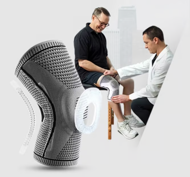 FlexiKnee Kompressionsbandasje – Stützende Kniebandage bei Schmerzen, Schwellungen und Steifheit