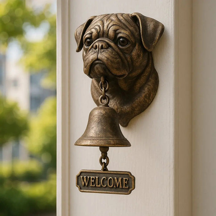 Skanto | Velkommen Klokke Shepherd Bronse – Elegant Veggklokke med Tysk Shepherd Design