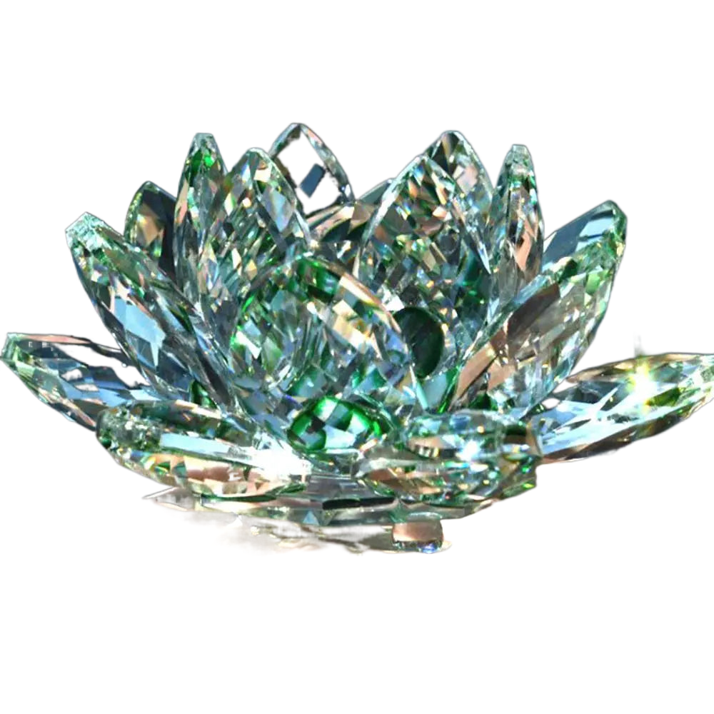 Norvo | Krystall Lotusblomst Figur Hjem Bryllupsdekorasjon Glasskunst Samling Papirvekt Kontorbord Smykker Souvenir Gaver